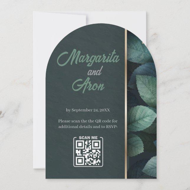 Elegant Rustic Eucalyptus Wedding Invitation (Back)