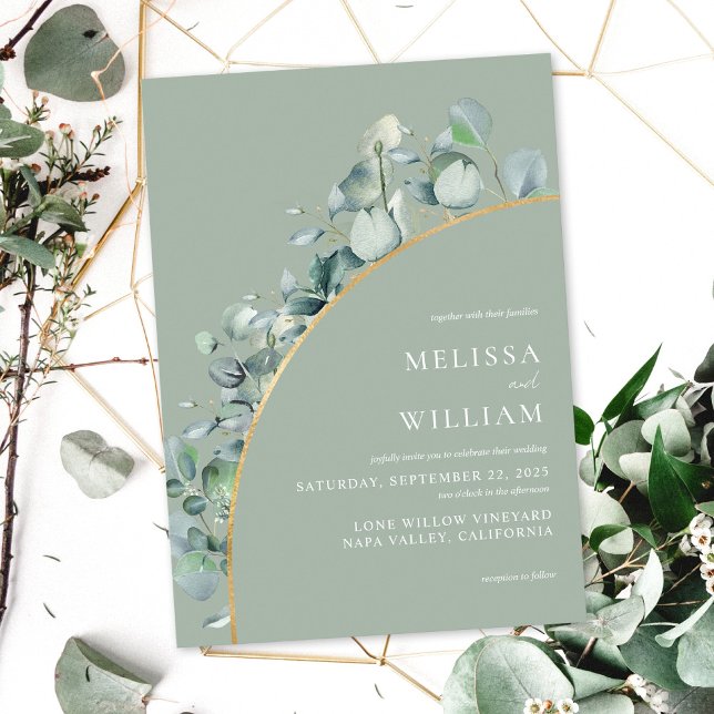 Elegant Rustic Eucalyptus Wedding Invitation (Creator Uploaded)