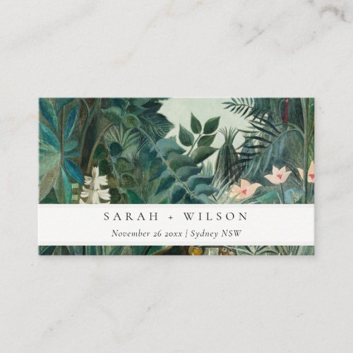 Elegant Rustic Exotic Tropical Rainforest Wedding Enclosure Card