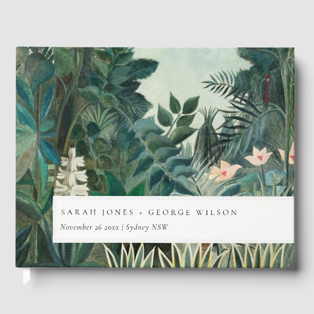 Elegant Rustic Exotic Tropical Rainforest Wedding Guest Book (Front)