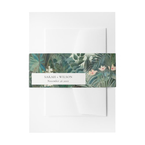 Elegant Rustic Exotic Tropical Rainforest Wedding Invitation Belly Band