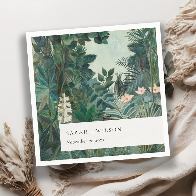 Elegant Rustic Exotic Tropical Rainforest Wedding Napkins (Creator Uploaded)