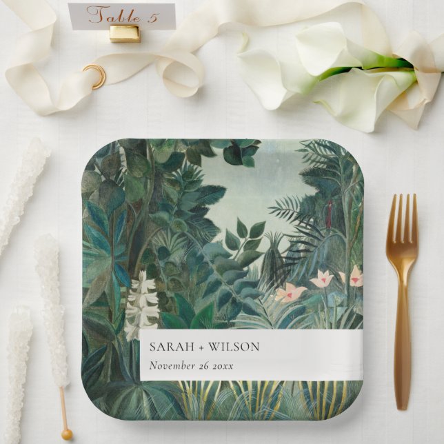 Elegant Rustic Exotic Tropical Rainforest Wedding Paper Plates (Wedding)