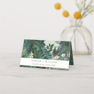Elegant Rustic Exotic Tropical Rainforest Wedding Place Card