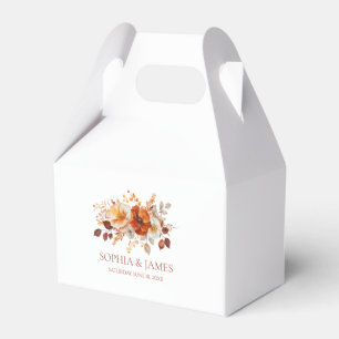 Elegant Rustic Fall Autumn Floral Wedding Favor Boxes