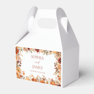 Elegant Rustic Fall Autumn Floral Wedding Favor Boxes