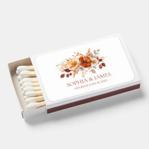 Elegant Rustic Fall Autumn Floral Wedding Matchboxes