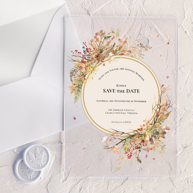 Elegant Rustic Fall Beige Save the Date (Creator Uploaded)