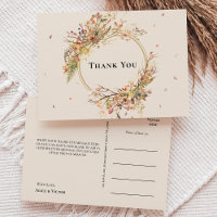 Elegant Rustic Fall Beige Wedding Thank You