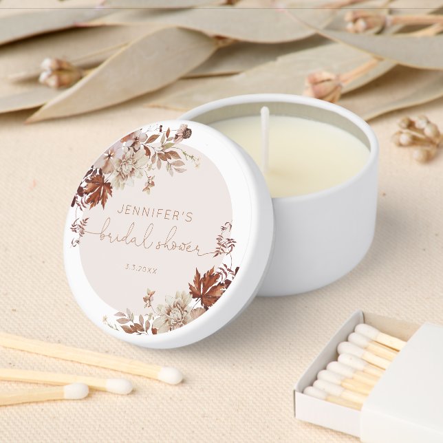 Elegant rustic fall bridal shower mini candle favors (Insitu)