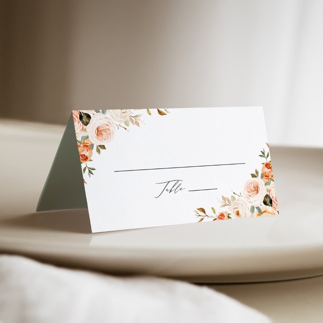 Elegant Rustic Fall Floral Wedding Place Card (Creator Uploaded)