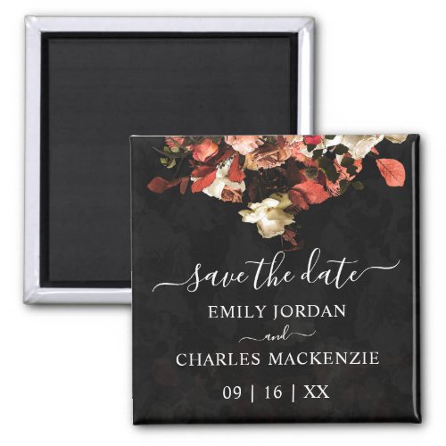 Elegant Rustic Fall Flowers Wedding Save The Date Magnet