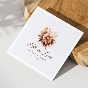 Elegant Rustic Fall In Love Calligraphy Wedding Napkins