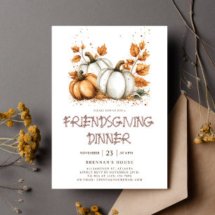 Elegant Rustic Fall Thanksgiving Friendsgiving Invitation