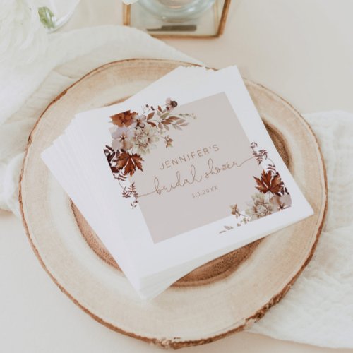 Elegant rustic fall wedding napkins