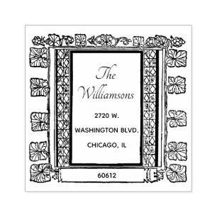 Elegant Rustic Family Name Return Address Rubber Stamp