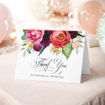 Elegant Rustic Floral 70th Birthday Thank You<br><div class="desc">After a lovely memorable 70th birthday celebration, you'll want to thank your guest for attending and honoring you. This beautiful thank you card does just that, with its lovely rustic boho styling and rich colorful floral elements in terracotta, deep peach, burgundy red, purple, teal and yellow. A beautiful calligraphy text...</div>