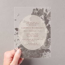 Elegant Rustic Floral Brick & Sepia Bridal Shower