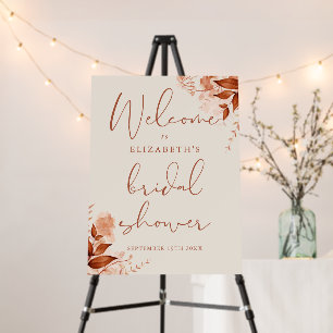 Elegant Rustic Floral Bridal Shower Welcome Sign