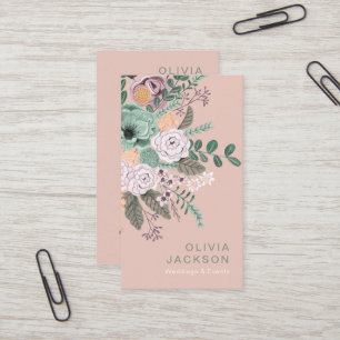 Elegant rustic floral  business card