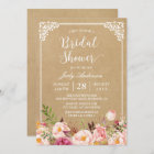 Elegant Rustic Floral Frame Kraft | Bridal Shower