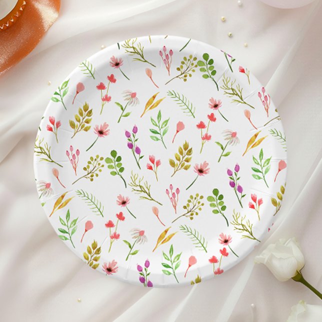 Elegant Rustic Floral Garden Baby Shower Paper Plates (Creator Uploaded)