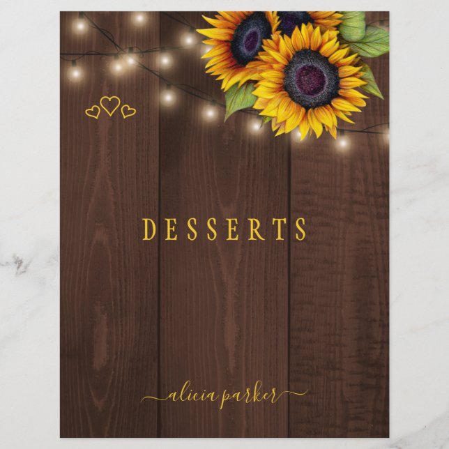 Elegant rustic floral gold script cookbook divider (Front)