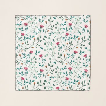 Elegant, Rustic Floral & Green Foliage Pattern