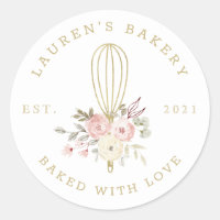Elegant Rustic Floral Home Bakery Logo