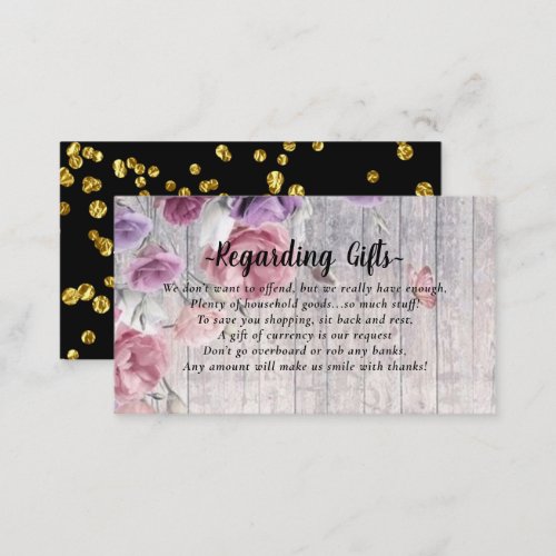 Elegant Rustic Floral Honeymoon Fund Cards