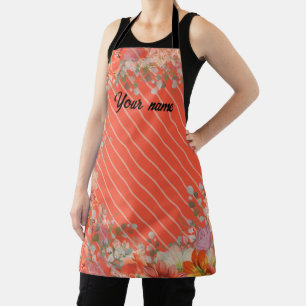 Elegant rustic floral kitchen apron