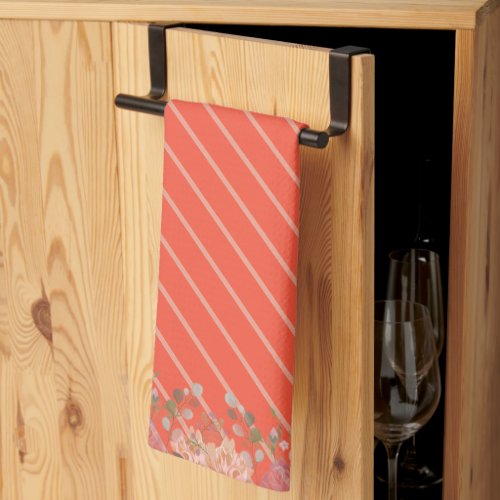Elegant rustic floral kitchen towel