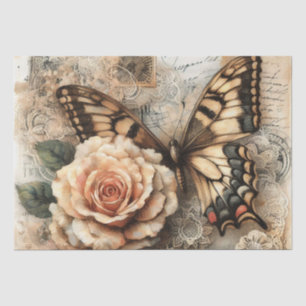 Elegant Rustic Floral & Lace Vintage Decoupage Tissue Paper