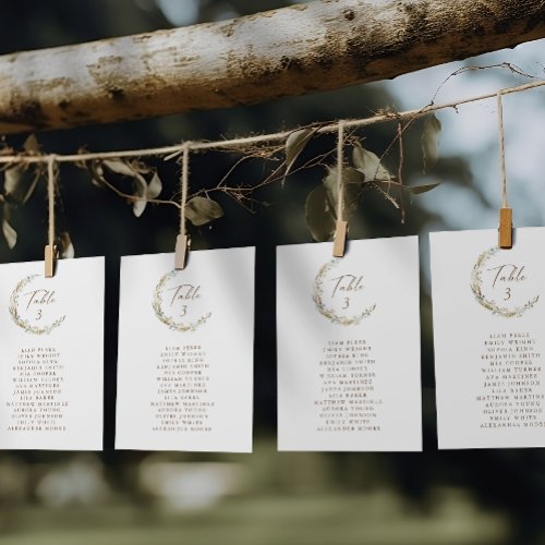 Elegant Rustic Floral Table Number Seating Chart