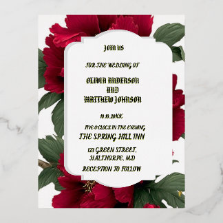 Elegant Rustic Floral Wedding Invitation | Vintage