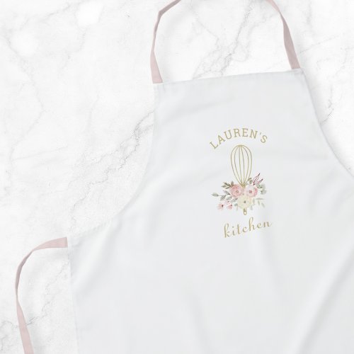 Elegant Rustic Floral Whisk Apron