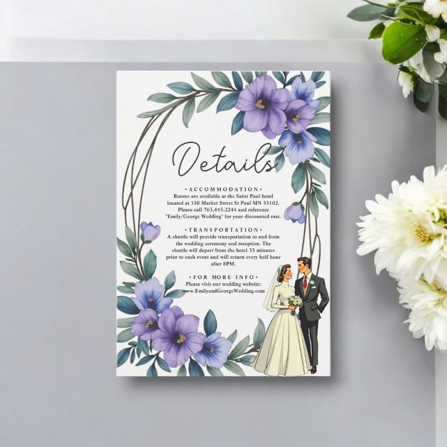 Elegant Rustic Floral Wreath Bride Groom Wedding Enclosure Card (Creator Uploaded)