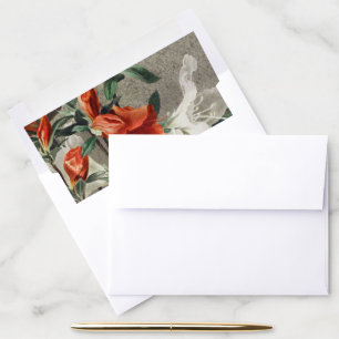 Elegant Rustic Florals Terracotta Wedding Envelope Liner