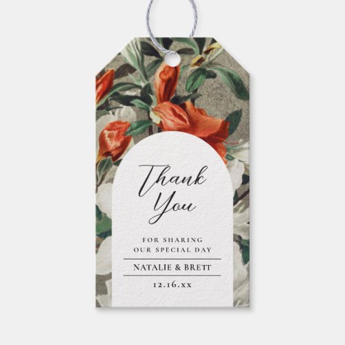 Elegant Rustic Florals Terracotta Wedding Favor   Gift Tags