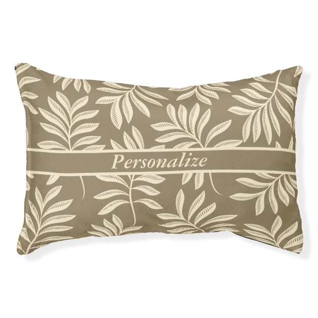 Elegant & Rustic Forest Foliage Pattern Cat or Dog Pet Bed (Front)