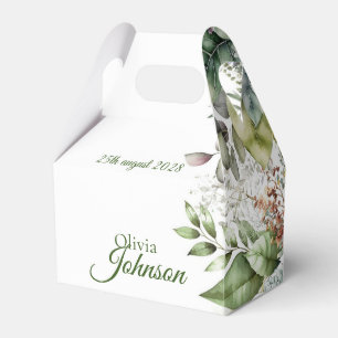 Elegant Rustic Forest Leaves Calligraphy Favor Box