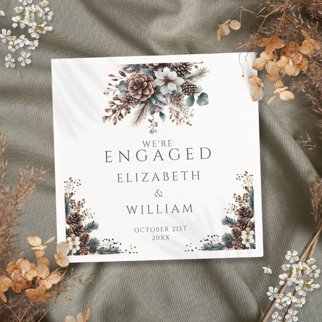 Elegant Rustic Forest Pinecones Engagement Party Napkins (Elegant Rustic Forest Pinecones Engagement Party Napkins)