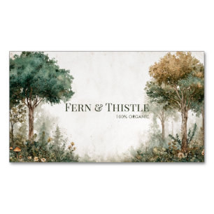 Elegant Rustic Forest Tree Gold Frame Business Card Magnet