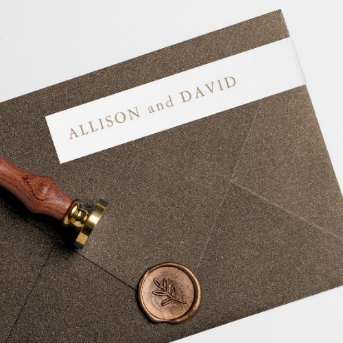 Elegant Rustic Gold Wedding Return Address Wrap Around Label