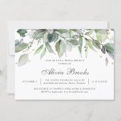 Elegant Rustic Greenery Bridal Brunch Invitation (Front)