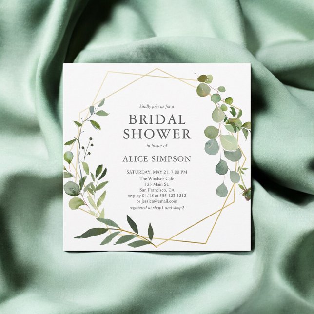 Elegant Rustic Greenery Bridal Shower Invitation (Creator Uploaded)