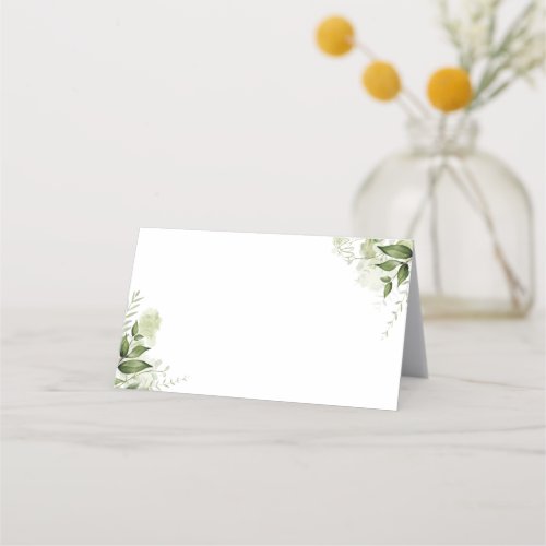 Elegant  Rustic Greenery Wedding Folded Place Card - This elegant botanical greenery leaves wedding folded place card can be personalized with your names and special date on the reverse. Designed by Thisisnotme©