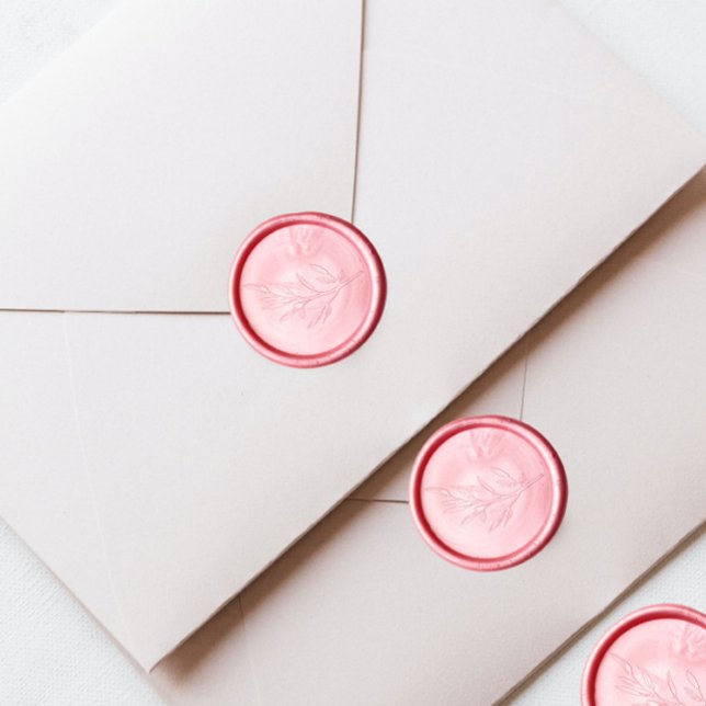 Elegant Rustic Hand Drawn Laurel Greenery Wedding Wax Seal Sticker (Elegant hand-drawn greenery laurel branch foliage wedding wax seal sticker.)