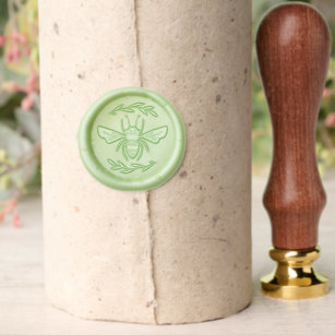 Elegant Rustic Honey Bee & Greenery Wax Seal Stamp