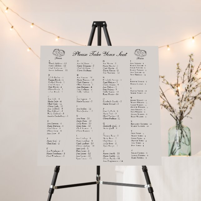 Elegant Rustic Horse Country Wedding Seating Chart Foam Board (In Situ (Stand))